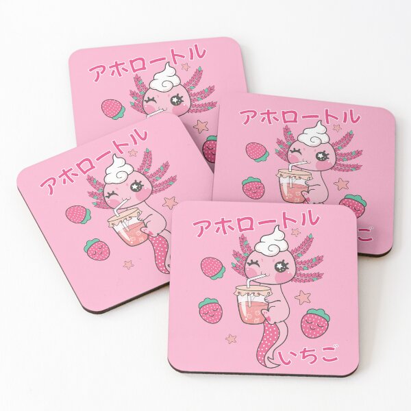 Item preview, Snaxolotl Kawaii Axolotl - Pink Colour With Strawberry designed and sold by Abhishek Goldar.