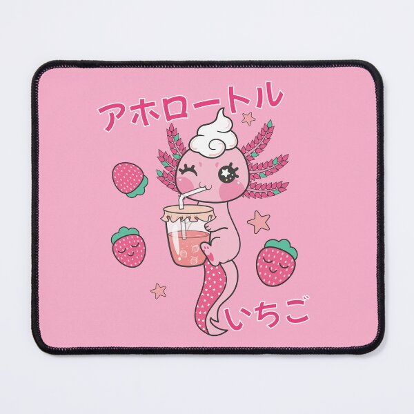 Item preview, Snaxolotl Kawaii Axolotl - Pink Colour With Strawberry designed and sold by Abhishek Goldar.
