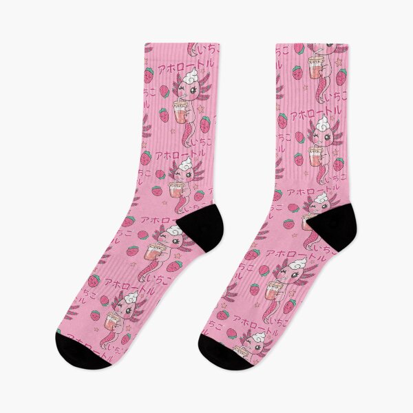 Item preview, Snaxolotl Kawaii Axolotl - Pink Colour With Strawberry designed and sold by Abhishek Goldar.