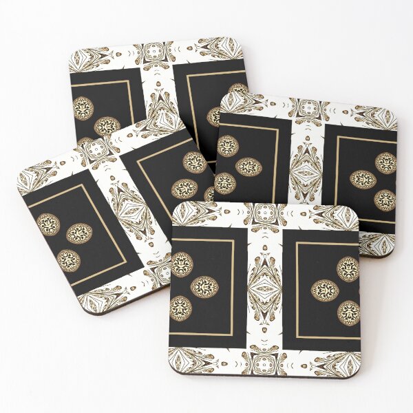 Item preview, White Gold and Black Textile  designed and sold by FancyFriendship.