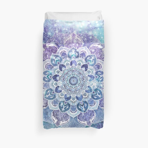 FREE YOUR MIND MANDALA in Blue Duvet Cover