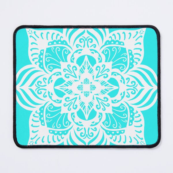 Item preview, Turquoise and white boho mandala designed and sold by thephoenixsoul.