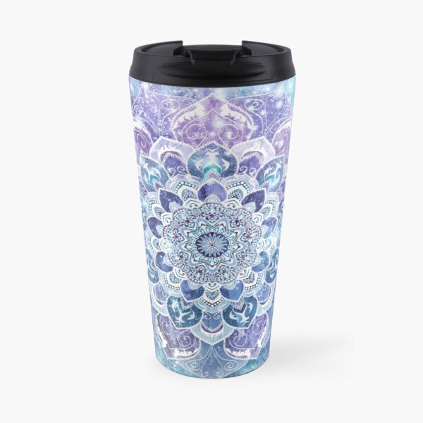 FREE YOUR MIND MANDALA in Blue Travel Mug