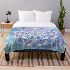 GRATIS DEIN MIND MANDALA in Blau Fleecedecke