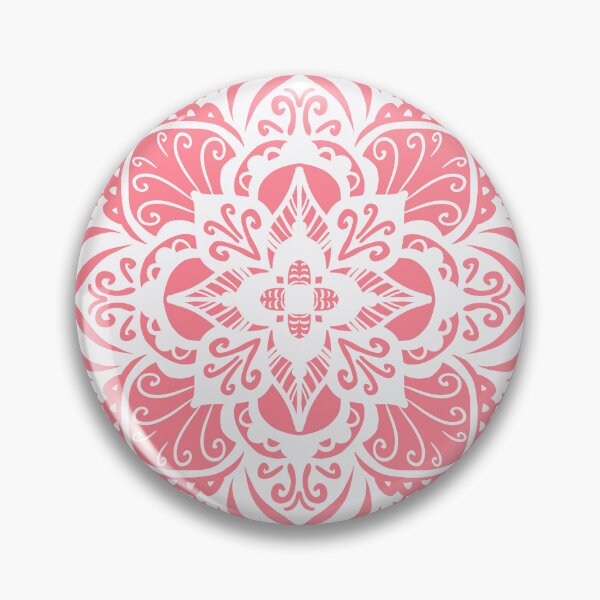 Item preview, Coral and white boho mandala designed and sold by thephoenixsoul.