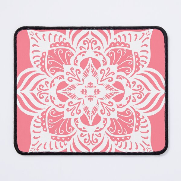 Item preview, Coral and white boho mandala designed and sold by thephoenixsoul.