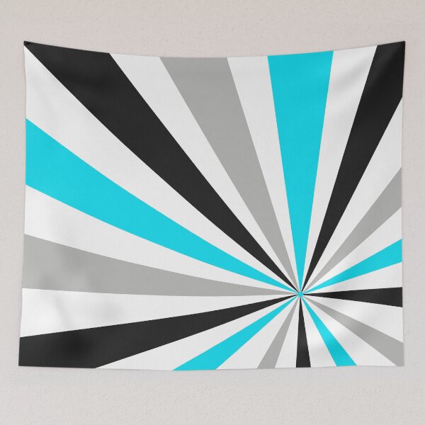 Item preview, Mid-Century Modern Aqua, Gray, White, Black Sunburst Design  designed and sold by DEC02.