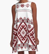 Traditional romanian motif A-Line Dress