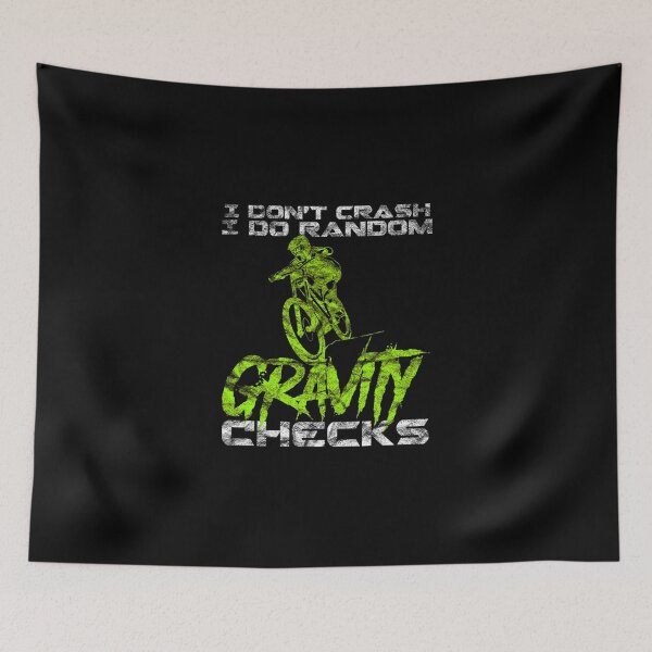 Item preview, Crash Gravity Checks Mountain Biking Mtb Life Bicycle Distressed Gift Essential T-Shirt designed and sold by felyn3gloria.