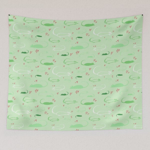 Item preview, Naive rat pattern green designed and sold by Anaïs Chesnoy.