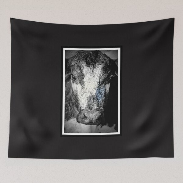 Item preview, COW PORTRAIT IN BLACK & WHITE  designed and sold by Opalbluerose.