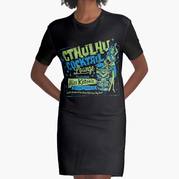 Cthulhu Cocktail Lounge Graphic T-Shirt Dress