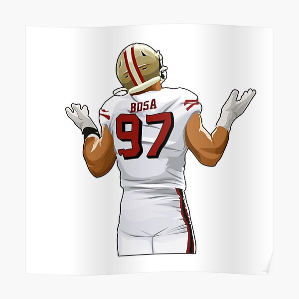 49ers Nick Bosa Wall Decor Flag - Ink In Action