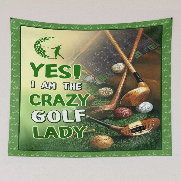 Item preview, YES I AM THE CRAZY GOLF LADY  designed and sold by AubreeFashion.