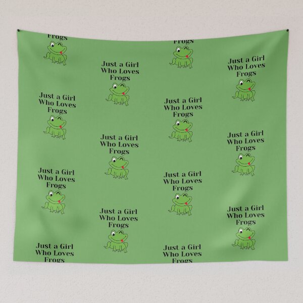 Item preview, Just a Girl Who Loves Frogs, Frog Lover, on green designed and sold by JRice66.