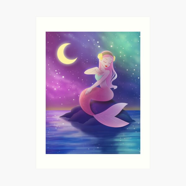 Galaxy Mermaid Art Print