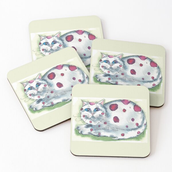 Item preview, A fluffy fat cat done in watercolor designed and sold by CrittersByLola.