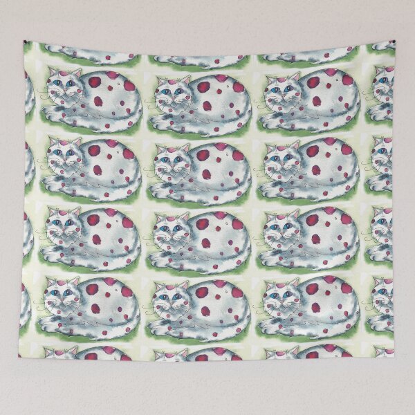 Item preview, A fluffy fat cat done in watercolor designed and sold by CrittersByLola.