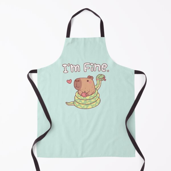 Item preview, Funny I'm Fine, Snake Wrapped Around Capybara designed and sold by rustydoodle.