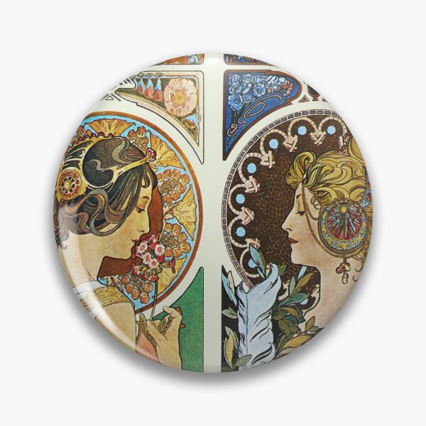 Item preview, Primrose and Feather Mucha Vintage 1899 - La Primevere and La Plume Reproduction designed and sold by molamode.