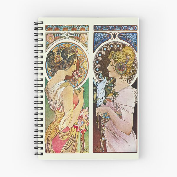Item preview, Primrose and Feather Mucha Vintage 1899 - La Primevere and La Plume Reproduction designed and sold by molamode.