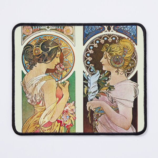 Item preview, Primrose and Feather Mucha Vintage 1899 - La Primevere and La Plume Reproduction designed and sold by molamode.