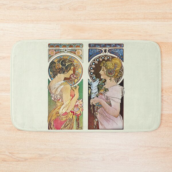 Item preview, Primrose and Feather Mucha Vintage 1899 - La Primevere and La Plume Reproduction designed and sold by molamode.