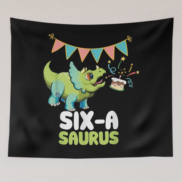 Item preview, Six-a saurus Dinosaur Lover Cute Kiddo Triceratops  designed and sold by FulginitiNahlah.