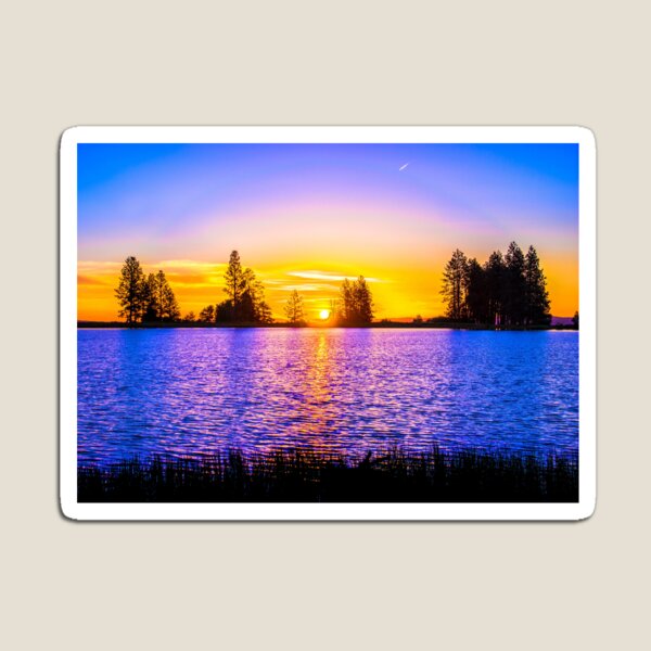 Item preview, WATERSCAPES #6 - Golden Sunset Reflected on Blue Lake designed and sold by DEL-Productions.