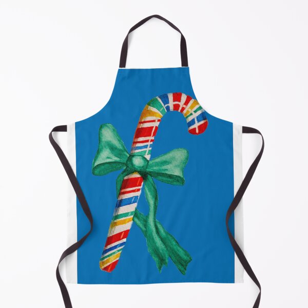 Item preview, Watercolor candy cane on blue background designed and sold by JuniperMT.