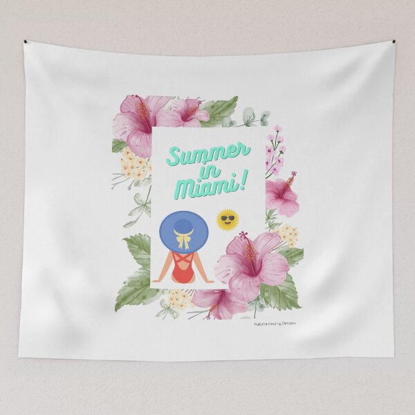 Item preview, Aqua blue Summer Miami hibiscus designed and sold by PalomaHealing24.