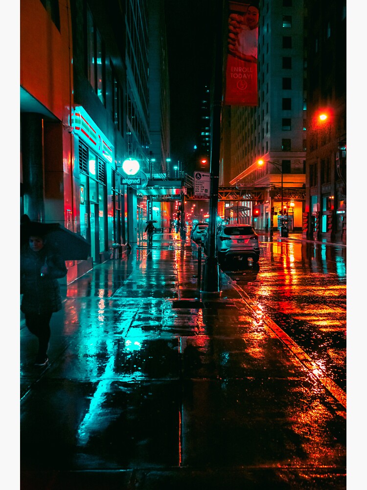 "Neon City at Night" Sticker for Sale by AHSD67 Redbubble