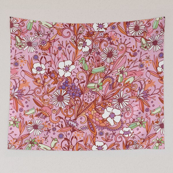 Item preview, Daisy and bellflower, pink designed and sold by camcreativedk.