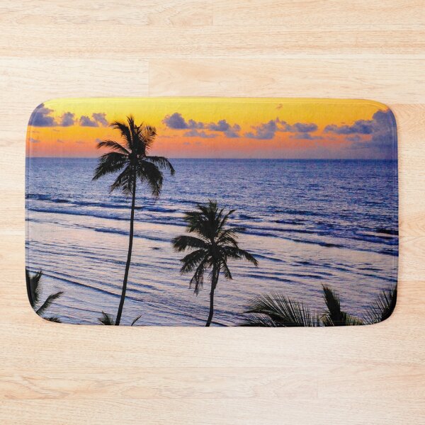 Item preview, WATERSCAPES #10 - Two Coconut Trees Silhouetted in Front of Grey Ocean designed and sold by DEL-Productions.