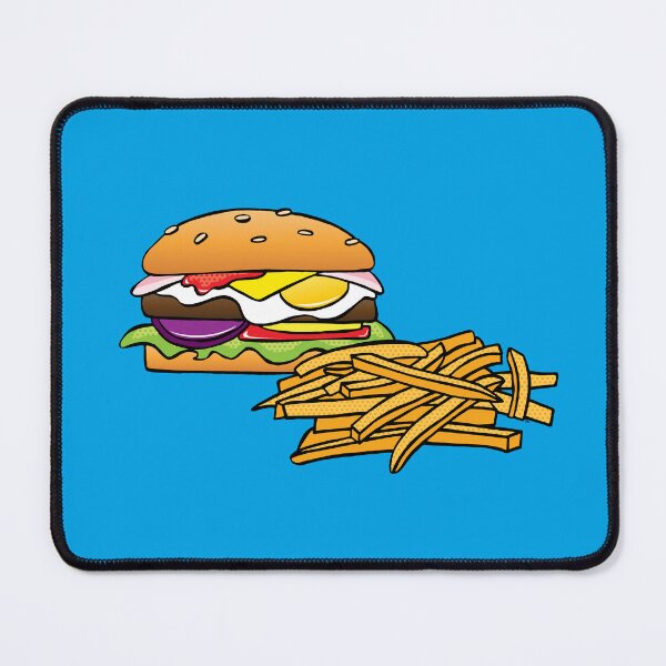 Item preview, Burger and Chips (Fries) on Blue designed and sold by FlyingDodo.