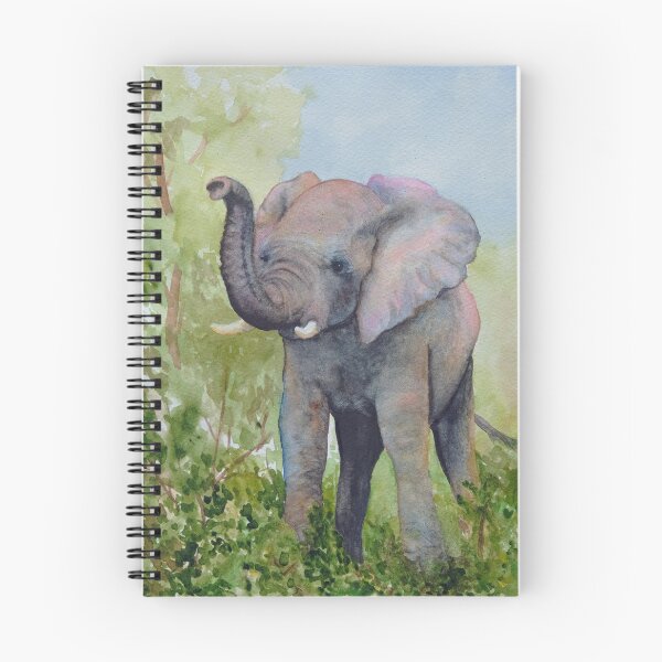 Item preview, Baby elephant in watercolor designed and sold by JuniperMT.
