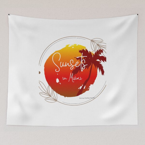 Item preview, Round orange Sunset in Miami designed and sold by PalomaHealing24.