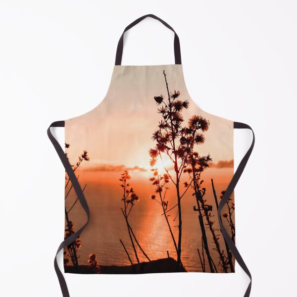 Item preview, WATERSCAPES #13 - Golden Sunset Behind Flower Stalks designed and sold by DEL-Productions.