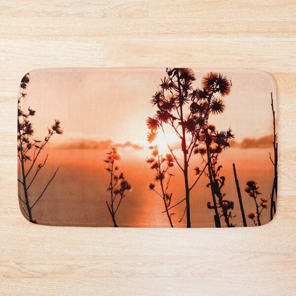 Item preview, WATERSCAPES #13 - Golden Sunset Behind Flower Stalks designed and sold by DEL-Productions.
