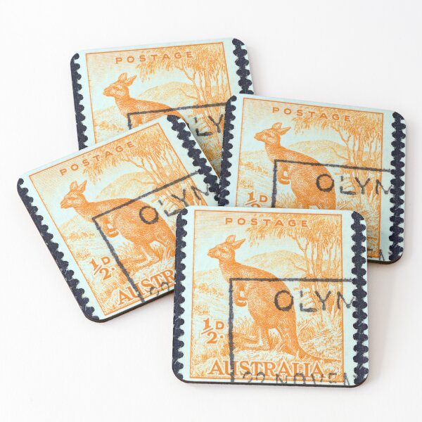 Item preview, Classic Orange Kangaroo Stamp designed and sold by 2AGoodHome.