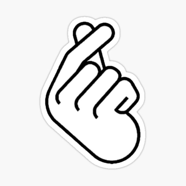 Finger Heart Stickers | Redbubble