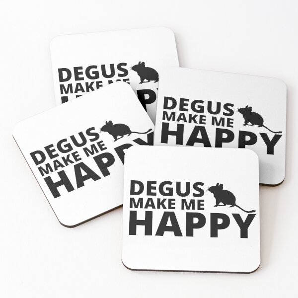Item preview, Degus make me happy - black edition designed and sold by RatArt Designs.