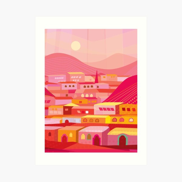 Pueblo at Dusk Art Print