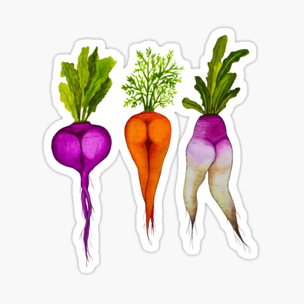 Watercolor Sexy vegetables Glossy Sticker