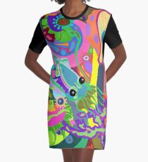 Trippy Tintenfisch T-Shirt Kleid