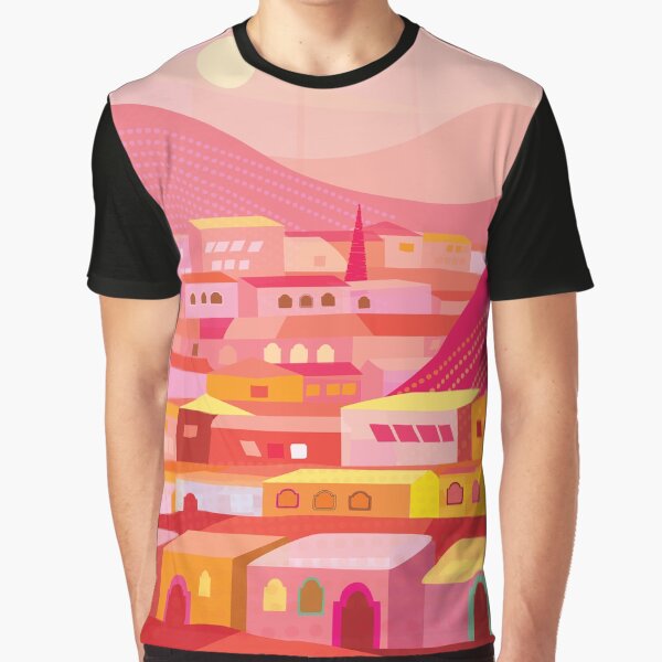 Pueblo au crépuscule T-shirt graphique