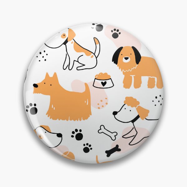 Item preview, Seamless pattern of cute dog puppy symbol, toy, paw, footstep, cartoon, hearts designed and sold by funnynsimple.