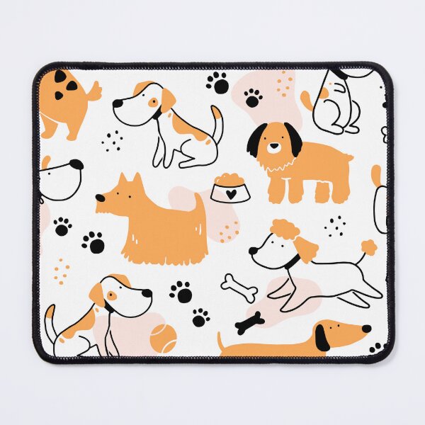 Item preview, Seamless pattern of cute dog puppy symbol, toy, paw, footstep, cartoon, hearts designed and sold by funnynsimple.