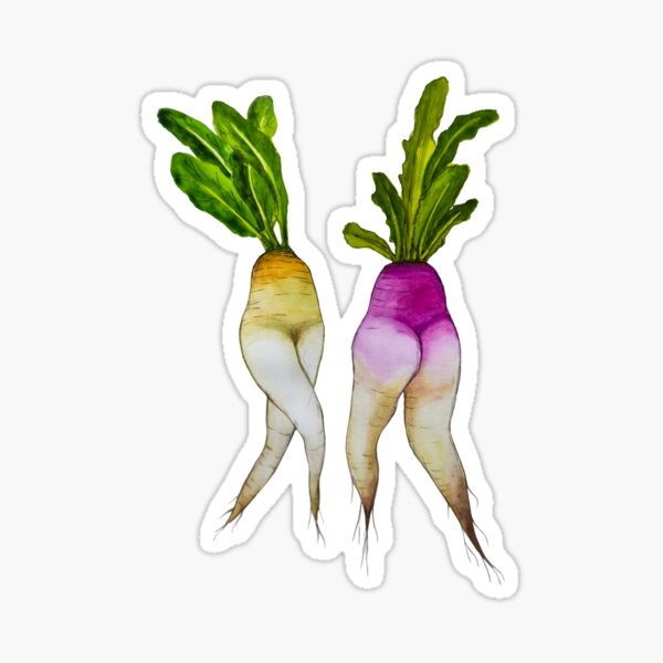 Watercolor Funny vegetables Glossy Sticker