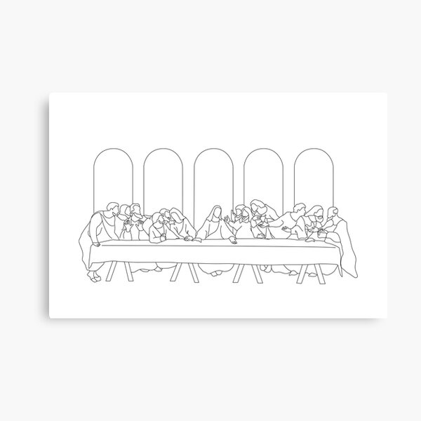 last supper line art